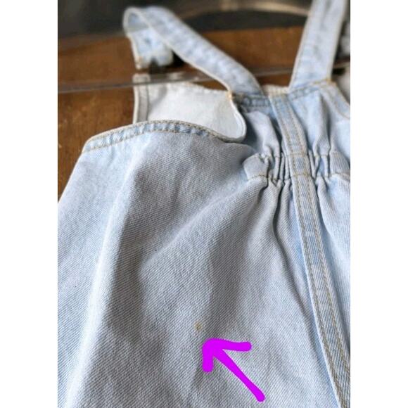 Vintage Baby GUESS Overalls Leather Patch Clip Size 2Y Y2K 90s 80s Denim - Picture 12 of 16